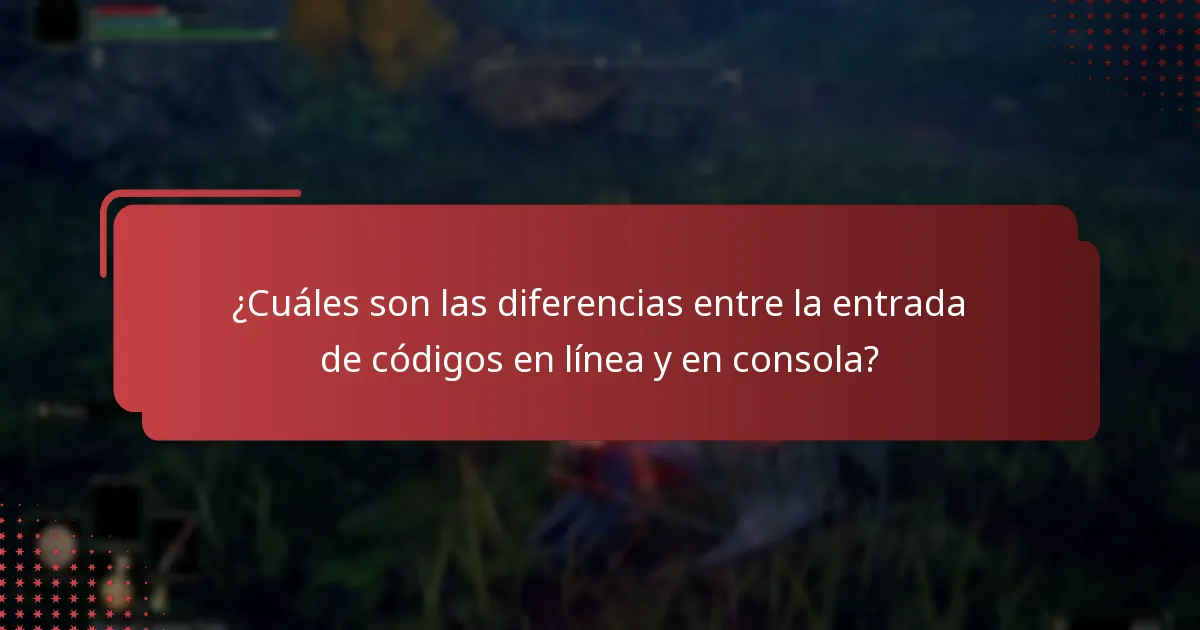 ¿Cuáles son las diferencias entre la entrada de códigos en línea y en consola?